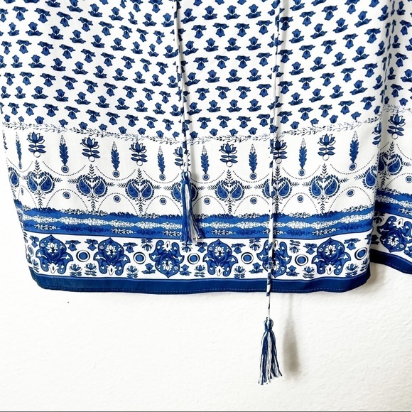 MAX STUDIO WOMEN SLEEVELESS BLUE WHITE BLOUSE 100% RAYON NEW WITH TAGS SMALL - Picture 3 of 6